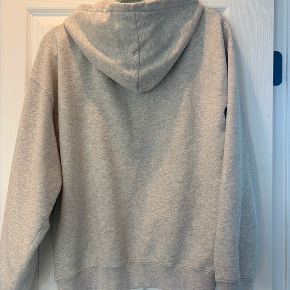 Anine Bing Harvey Hoodie distressed sweatshirt, Heather Grey, XS - Picture 7 of 11